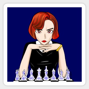 Beth the queen’s gambit in chessmaster Champion red head Sticker